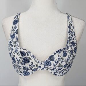 Floral Blue and White swim suit